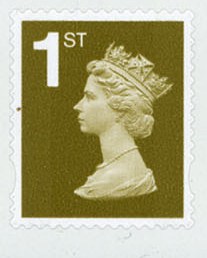 2007 GB - 1st Gold PiP (W) S-Adhesive from SA1 Booklet r2.2 MNH